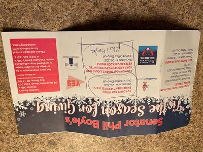 Senator Phil Boyle's Tis the Season for Giving - Check image for events and dates