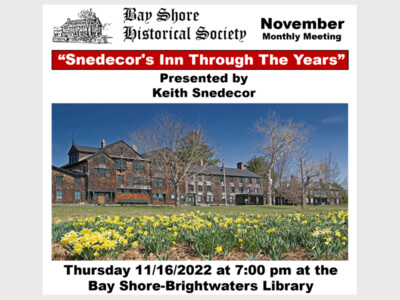 Bay Shore Historical Society November 2023 Monthly Meeting